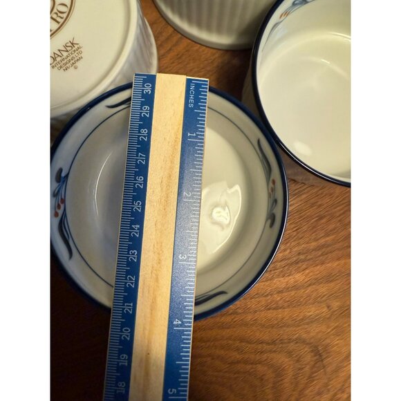 Dansk Bistro Cooks Collection Set Of Four Ramekins Maribo Pattern 4.5" Ceramic B - Picture 2 of 13
